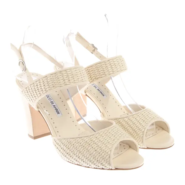 Heeled Sandals in White, , Manolo Blahnik