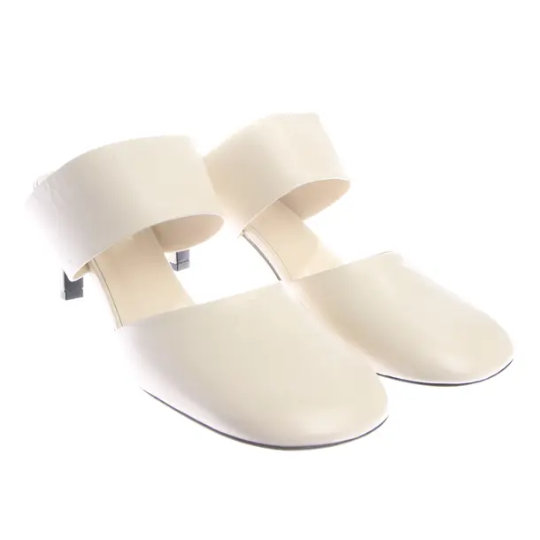 Jil Sander Hohe Pantoletten EUR 40,5 Beige - Weiß - - Pre-Loved Designer Fashion - Jil Sander Second Hand Designer Shop