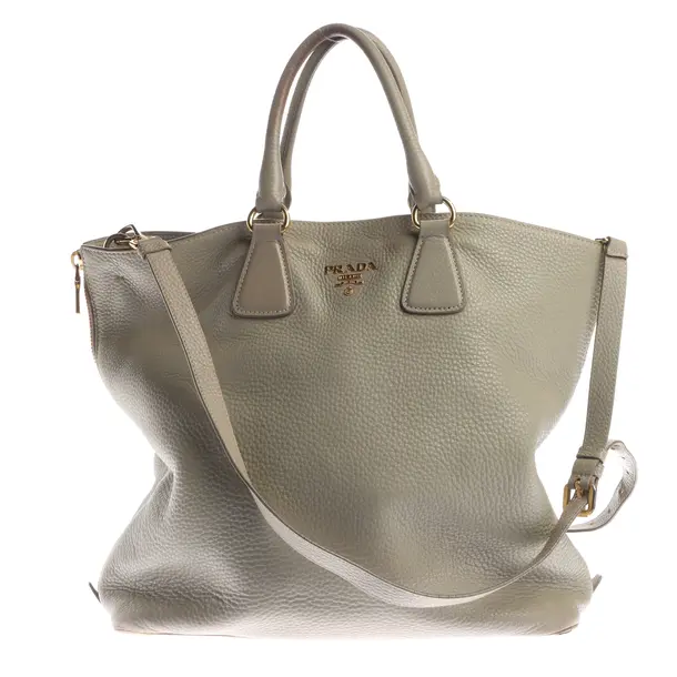Shopper in Grau, Leder, Prada