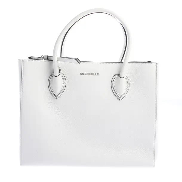 Handbag, in White, Leather, Coccinelle