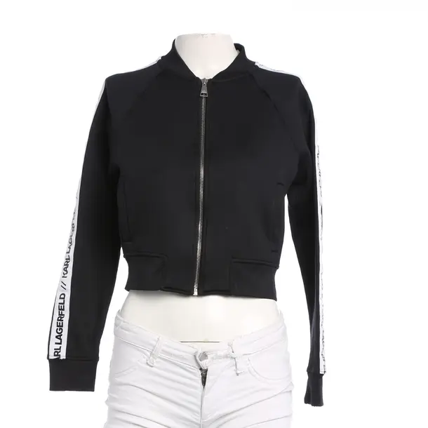Felpa con cerniera, in Nero, Poliammide, Karl Lagerfeld
