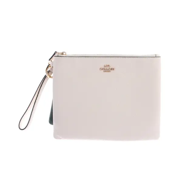 Clutch, in Beige, Leder, Coach