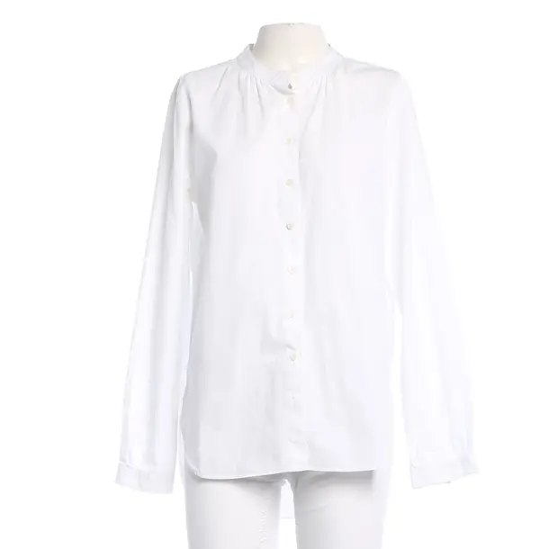 Blouse, in White, Cotton, Closed