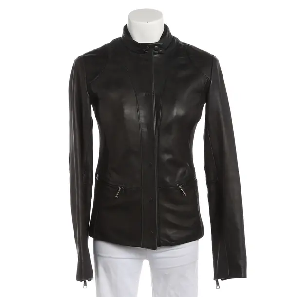 Giacca in pelle, in Nero, Pelle, Emporio Armani