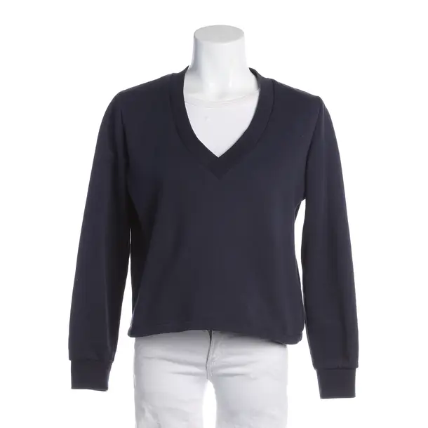 Sweatshirt, in Navy, Cotton, Closed