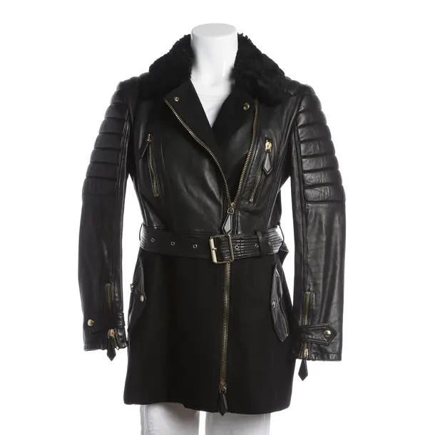 Leather Coat, in Black, Leather, Burberry Brit