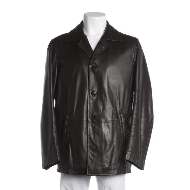 Lederjacke, in Dunkelbraun, Leder, Hugo Boss Black Label