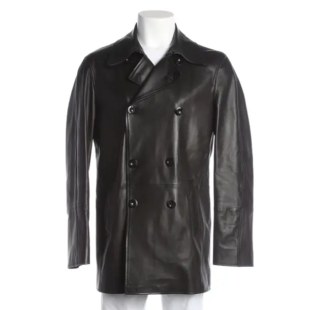Leather Jacket, in Black, Leather, Strenesse