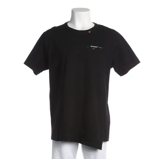 T-Shirt, in Black, Cotton, Off-White