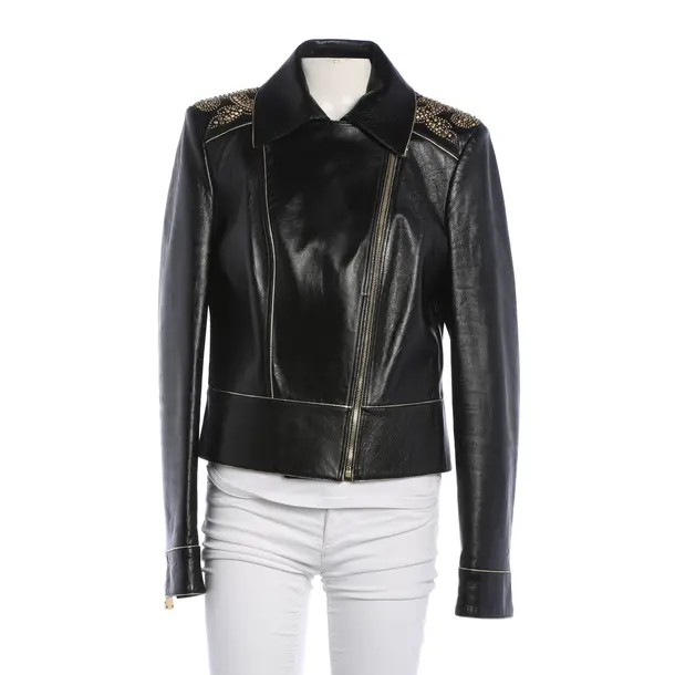 Lederjacke, in Schwarz, Leder, Versace