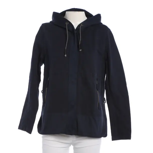 Zip-up Hoodie, in Navy, Cotton, Frauenschuh