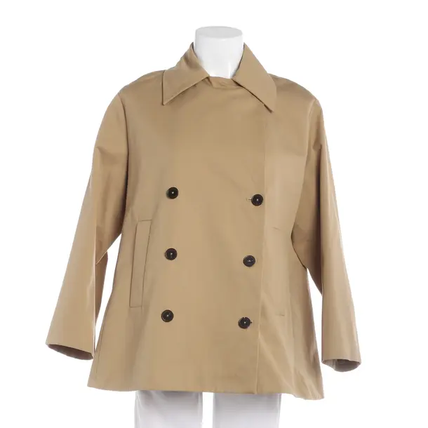 Mid-Season Jacket, in Light Brown, Cotton, Closed