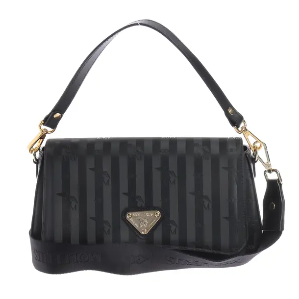 Schultertasche, in Schwarz, Polyester, Maison Mollerus