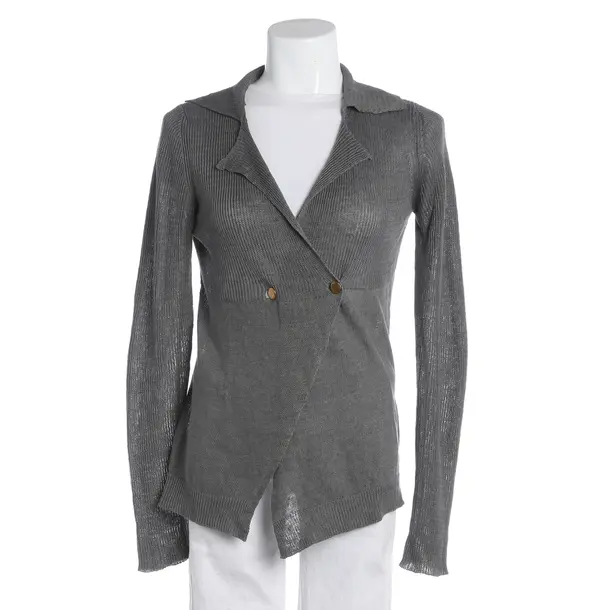 Cardigan, in Gray, Linen, Roberto Collina