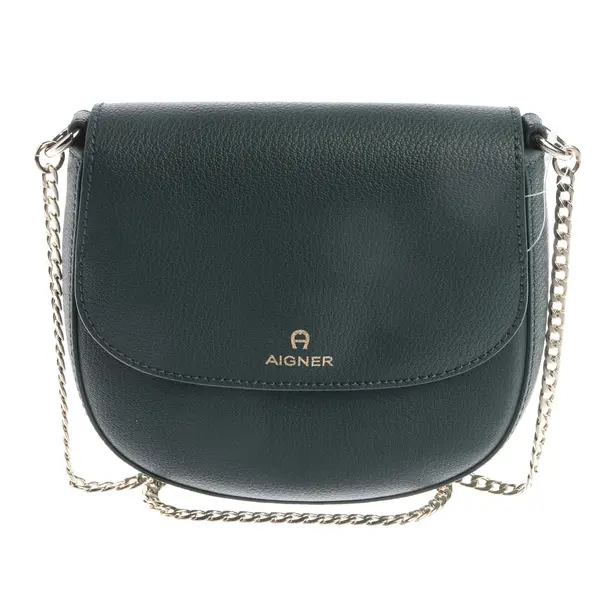 Shoulder Bag, in Dark Green, Leather, Aigner