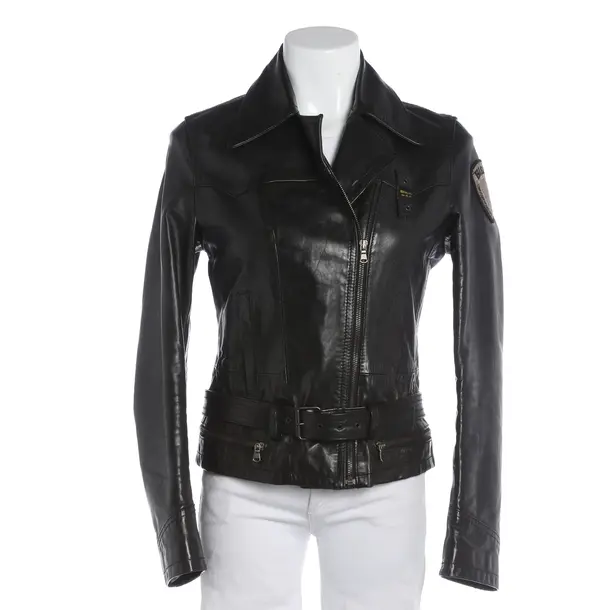 Lederjacke, in Schwarz, Leder, Blauer USA