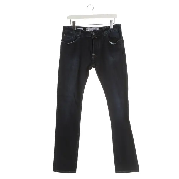 Straight Fit Jeans, in Navy, Cotton, Jacob Cohen