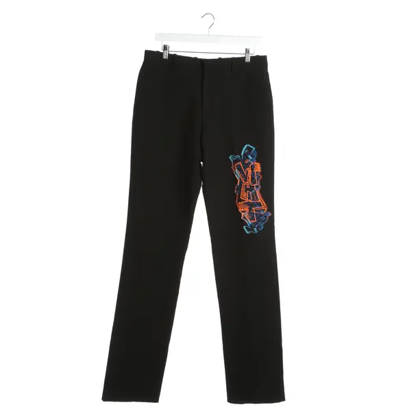 Hose in Schwarz, Wolle, Off-White