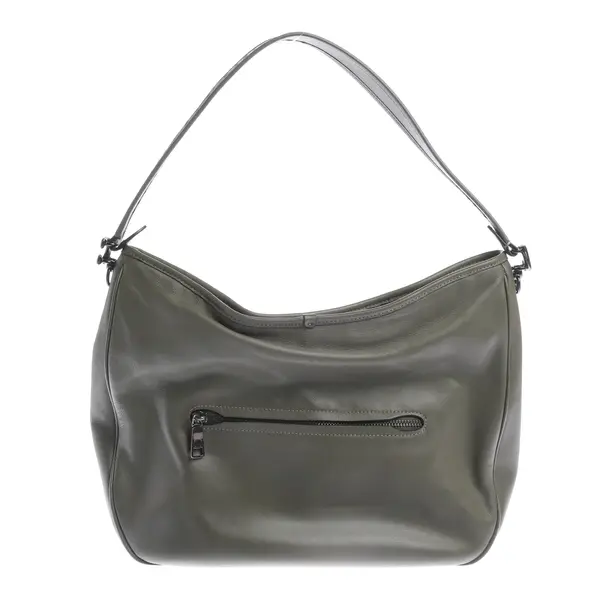 Schultertasche in Grün, Leder, Coach