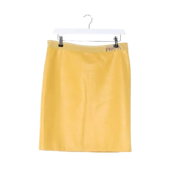 Lederrock in Orange, Leder, Prada