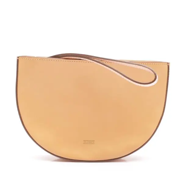Wristlet in Brown, Leather, Closed