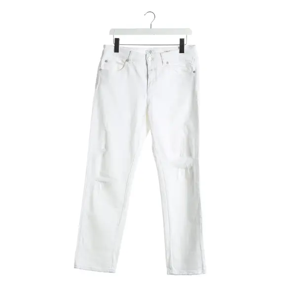Jeans straight fit, in Bianco, Cotone, Chiuso