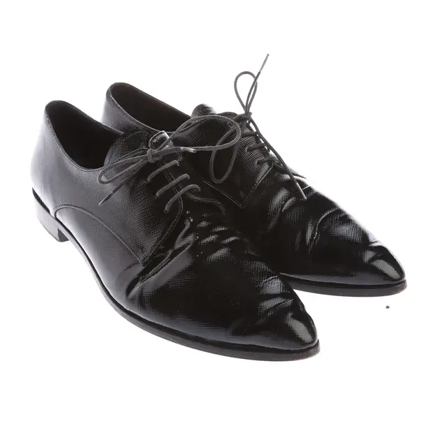 Lace up Shoes in Black, , Prada
