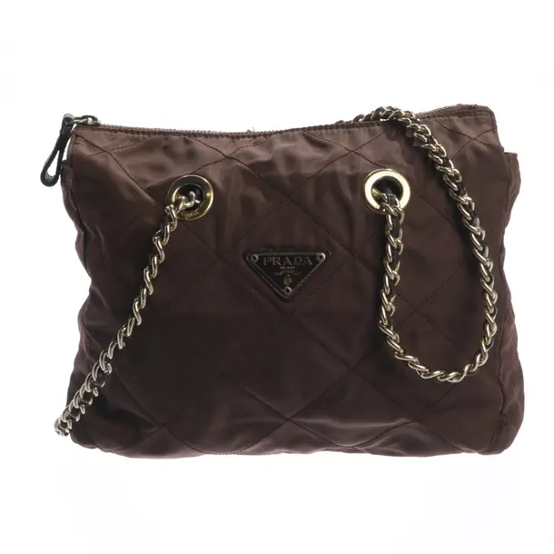 Schultertasche, in Dunkelbraun, Polyamid, Prada