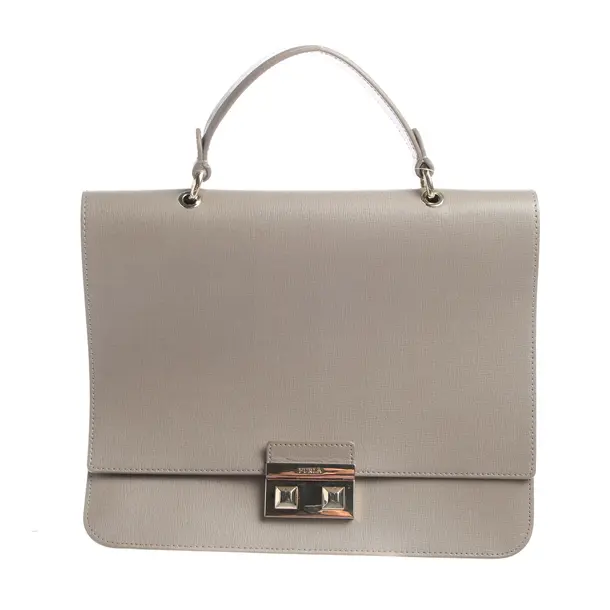 Handbag in Gray, Leather, Furla