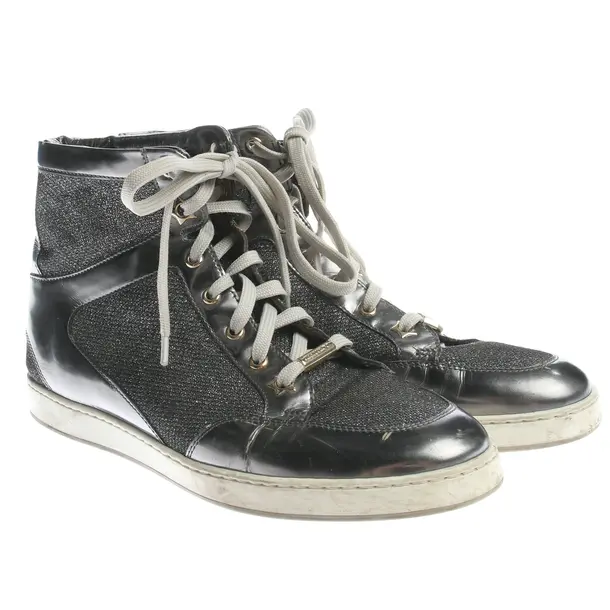 High-Top Sneakers in Metallic, , Jimmy Choo