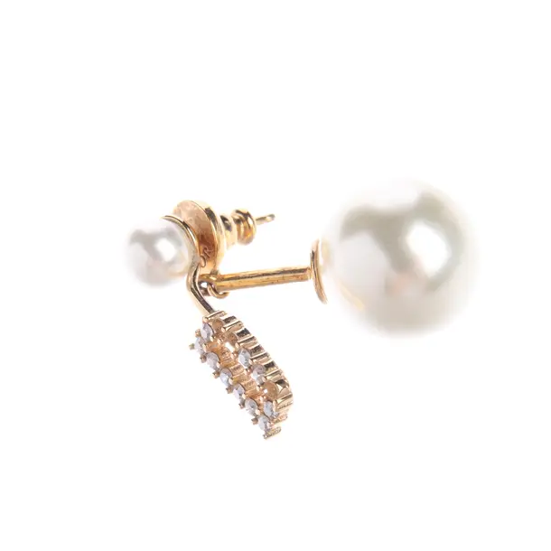 Ohrring in Metallic, Metall (metallisch, metallisiert), Dior