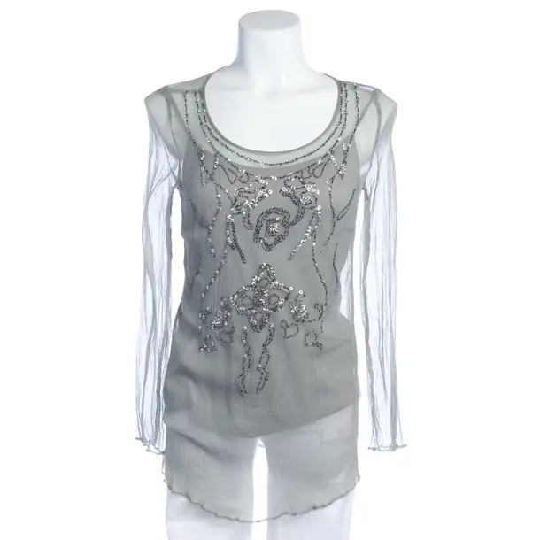 Shirt Blouse in Gray, Silk, Luisa Cerano