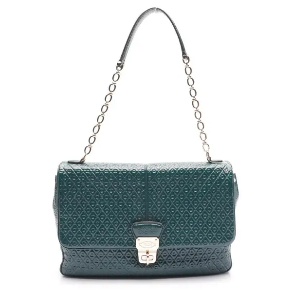 Handtasche in Grün, Leder, Tod´s