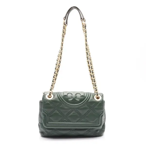 Schultertasche in Grün, Leder, Tory Burch