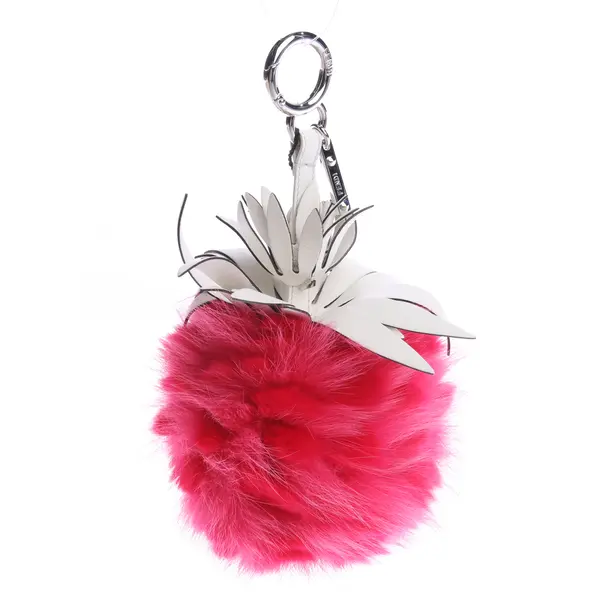 Keyring in Pink, Fur, Fendi