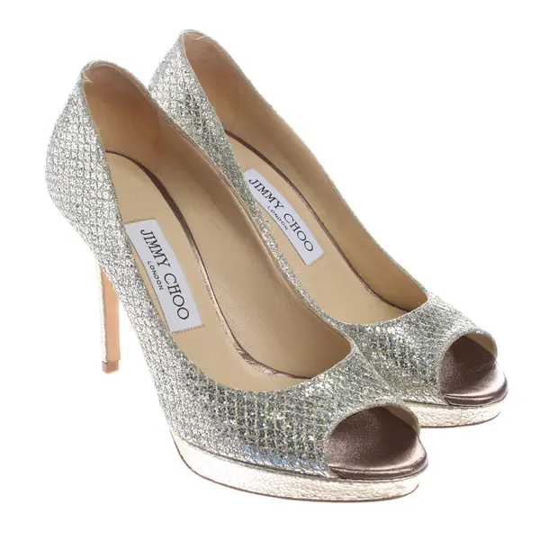 Peeptoes in Metallic, , Jimmy Choo