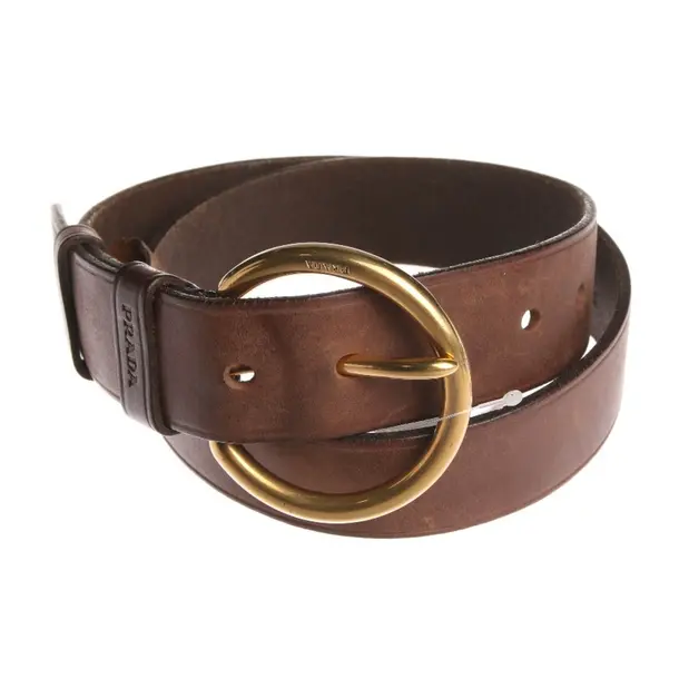 Belt, in Brown, Leather, Prada