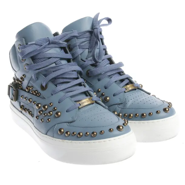 High-Top Sneakers in Blue, , Jimmy Choo