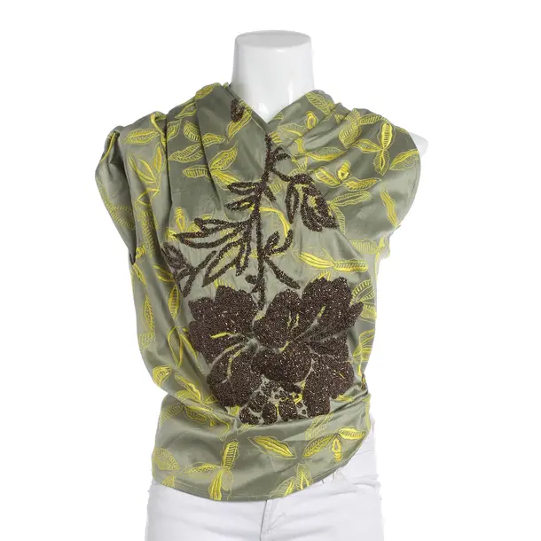 Top, in Green, Silk, Dries van Noten