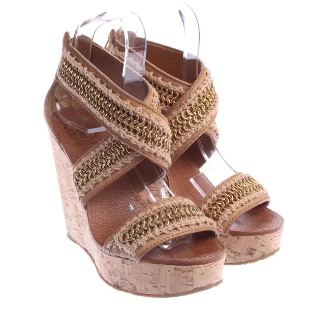 Wedges in Brown, , Tory Burch
