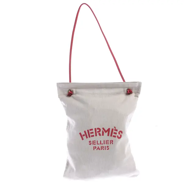 Shopper Bag in White, Cotton, Hermès