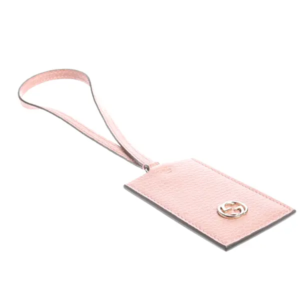 Luggage Tag in Pink, Leather, Gucci