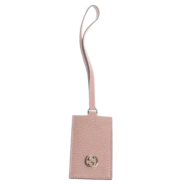 Luggage Tag in Pink, Leather, Gucci