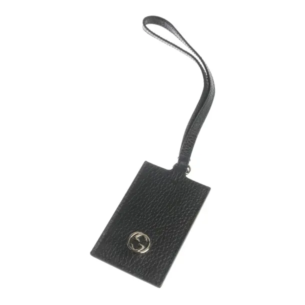 Kofferanhänger in Schwarz, Leder, Gucci