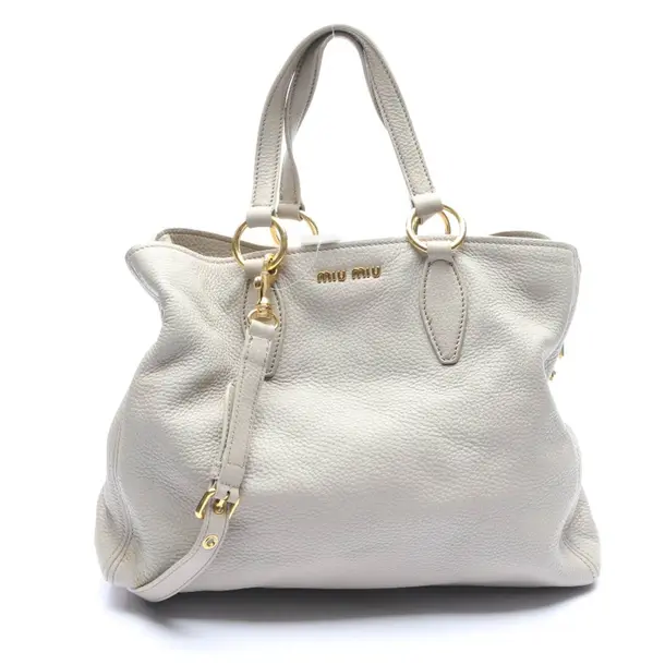 Shoulder Bag in Gray, Leather, Miu Miu