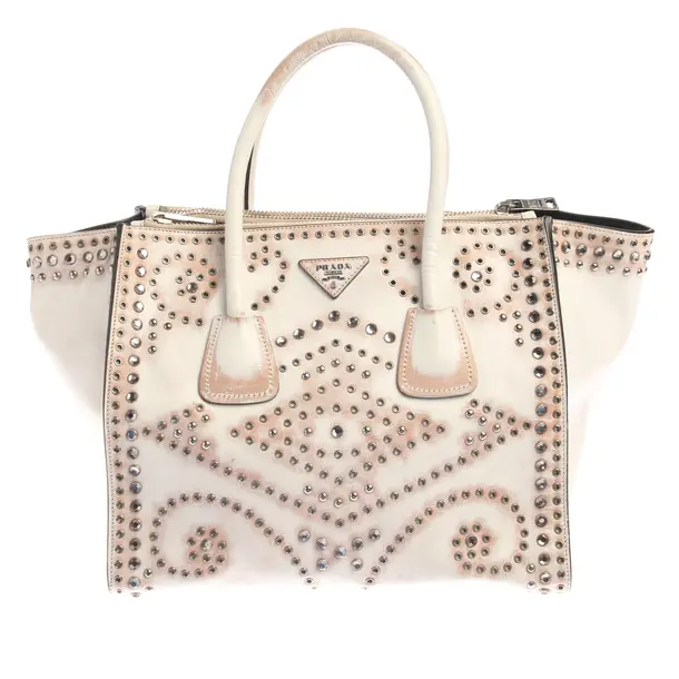 Handbag in White, Leather, Prada