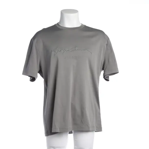 T-Shirt in Grau, Baumwolle, Giorgio Armani