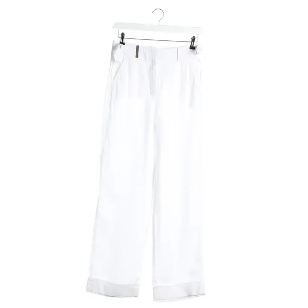 Hose, in Weiß, Leinen, Peserico