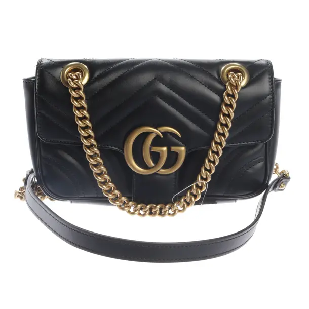 Schultertasche, in Schwarz, Leder, Gucci