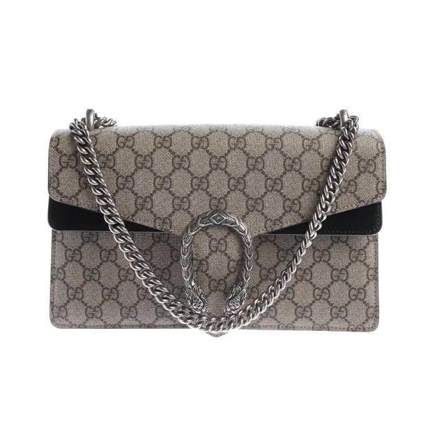 Schultertasche, in Grau, Leder, Gucci